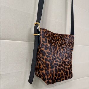 Madewell Leopard Print Calf Hair Shoulder Bag